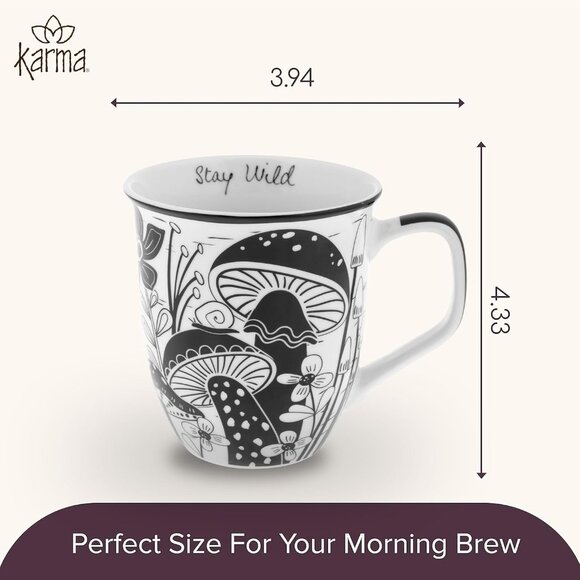 Gifts 14 oz Black and White Boho Mug Celestial - Cute Coffee and Tea Mug - Ceram - Picture 3 of 6